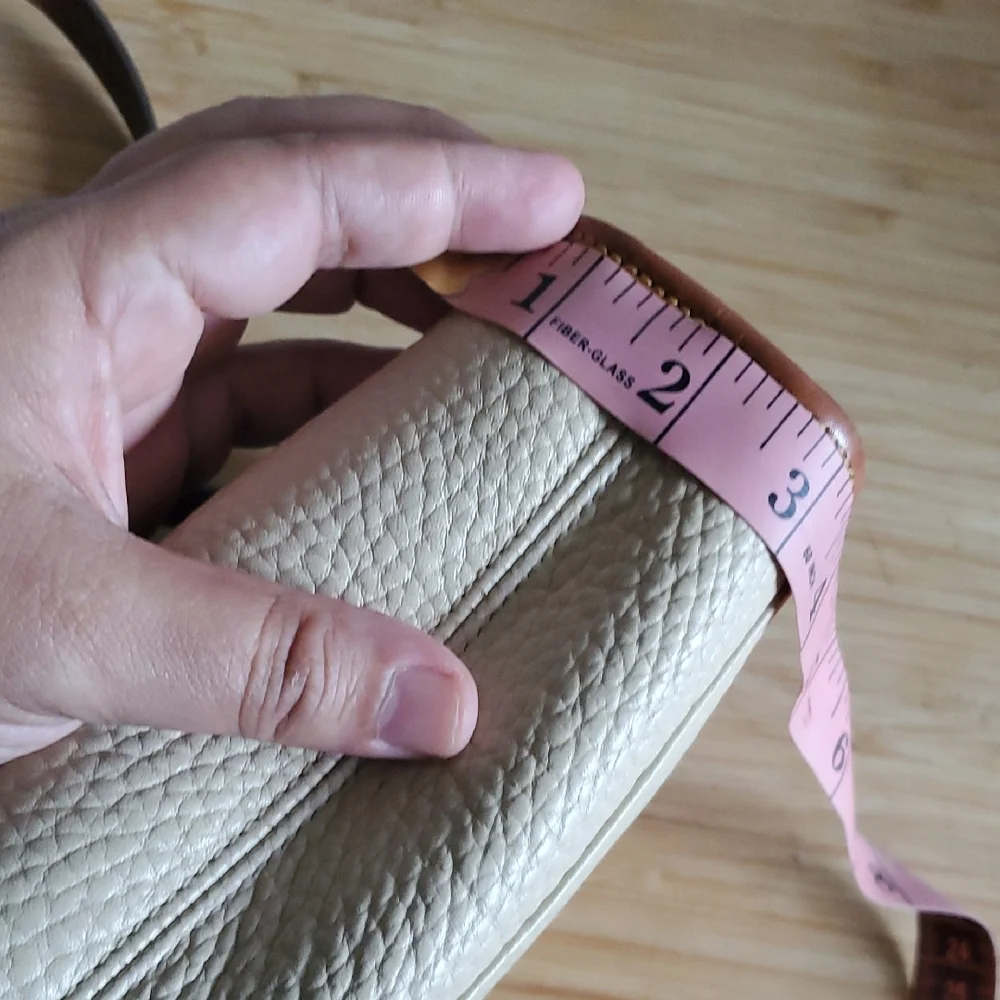 Dooney & Bourke Cream and Tan Leather Crossbody Mini Bag - Picture 5 of 13